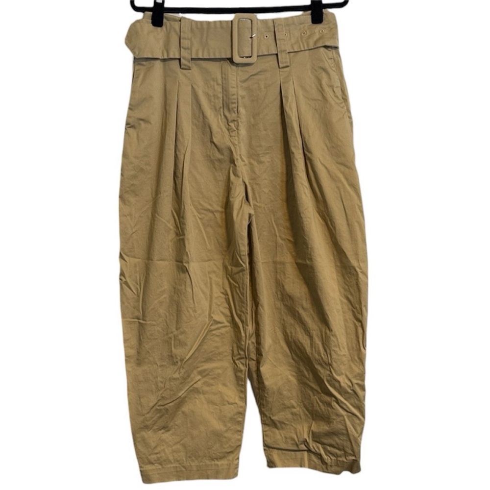 English Factory Tan Wide Leg Belted Cropped Pants